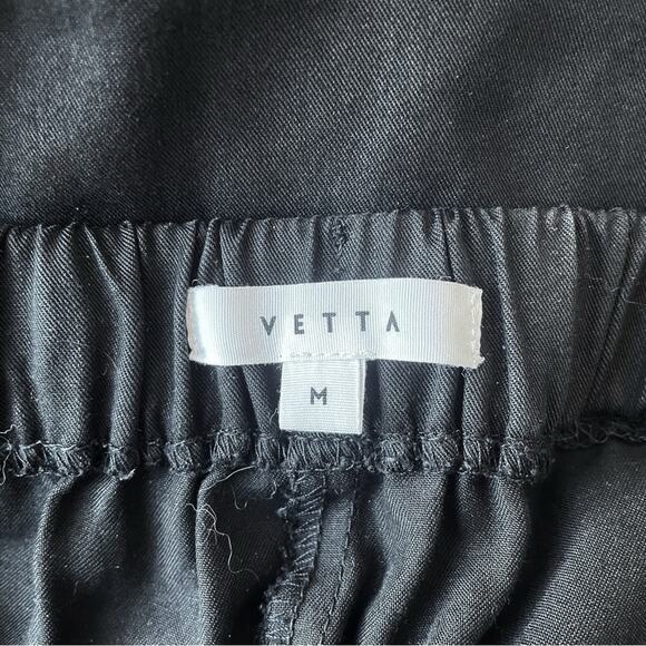 VETTA CAPSULE The Tencel Tapered Pant Black Elastic Waist & Pockets Size M - Picture 8 of 10